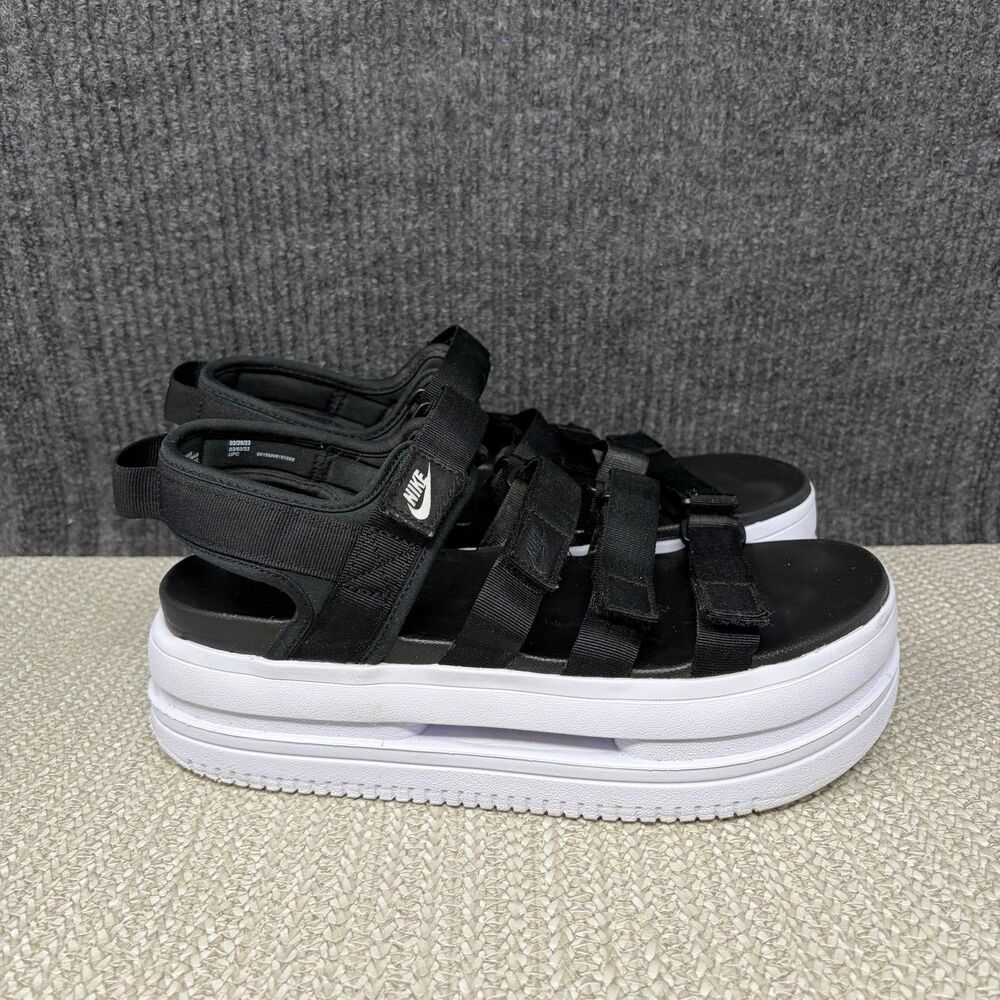 Nike Icon Classic Sandals Platform Slides Shoes Black Womens 11 DH0224-001